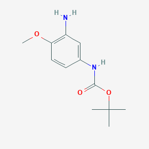 molecular formula C12H18N2O3 B7907130 Tert-butyl N-(3-amino-4-methoxyphenyl)carbamate 