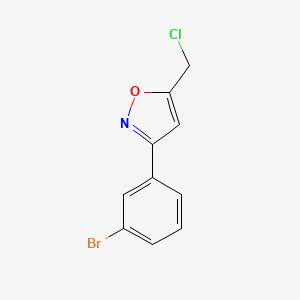 molecular formula C10H7BrClNO B7907176 3-(3-Bromophenyl)-5-(chloromethyl)-1,2-oxazole 