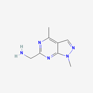 molecular formula C8H11N5 B7907234 {1,4-dimethyl-1H-pyrazolo[3,4-d]pyrimidin-6-yl}methanamine 