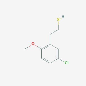 molecular formula C9H11ClOS B7907404 2-(3-Chloro-6-methoxyphenyl)ethanethiol 
