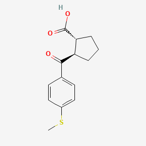molecular formula C14H16O3S B7907716 trans-2-(4-Thiomethylbenzoyl)cyclopentane-1-carboxylic acid 