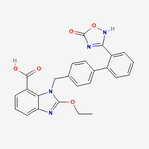 molecular formula C25H20N4O5 B7907863 2-ethoxy-3-[[4-[2-(5-oxo-2H-1,2,4-oxadiazol-3-yl)phenyl]phenyl]methyl]benzimidazole-4-carboxylic acid 