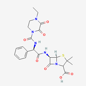 molecular formula C23H27N5O7S B7907886 (5R,6R)-6-[[(2R)-2-[(4-ethyl-2,3-dioxopiperazine-1-carbonyl)amino]-2-phenylacetyl]amino]-3,3-dimethyl-7-oxo-4-thia-1-azabicyclo[3.2.0]heptane-2-carboxylic acid 
