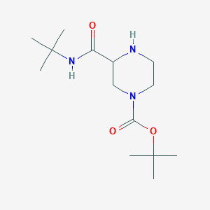 molecular formula C14H27N3O3 B7908084 Tert-butyl 3-(tert-butylcarbamoyl)piperazine-1-carboxylate 