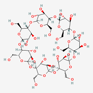 molecular formula (C6H10O5)7<br>C42H70O35 B7908251 (1S,3R,5R,6S,8R,10R,11S,13R,15R,16S,18R,20R,21S,23R,25R,26S,28S,30S,31R,33S,35R,36R,37R,38S,39S,40R,41R,42R,43R,44R,45R,46R,47R,48R,49R)-5,10,15,20,25,30,35-heptakis(hydroxymethyl)-2,4,7,9,12,14,17,19,22,24,27,29,32,34-tetradecaoxaoctacyclo[31.2.2.23,6.28,11.213,16.218,21.223,26.228,31]nonatetracontane-36,37,38,39,40,41,42,43,44,45,46,47,48,49-tetradecol 