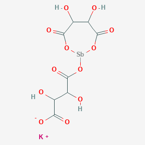 molecular formula C8H8KO12Sb B7908466 potassium;4-[(5,6-dihydroxy-4,7-dioxo-1,3,2-dioxastibepan-2-yl)oxy]-2,3-dihydroxy-4-oxobutanoate 