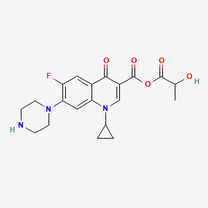 molecular formula C20H22FN3O5 B7908488 Ciprofloxacin lactate 100 microg/mL in Acetonitrile 