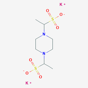 molecular formula C8H16K2N2O6S2 B7908717 Dipotassium;1-[4-(1-sulfonatoethyl)piperazin-1-yl]ethanesulfonate 