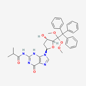 molecular formula C35H37N5O7 B7909349 N-[9-[(2R,4S,5S)-4-hydroxy-5-(1-methoxy-1-methylperoxy-2,2,2-triphenylethyl)oxolan-2-yl]-6-oxo-3H-purin-2-yl]-2-methylpropanamide 