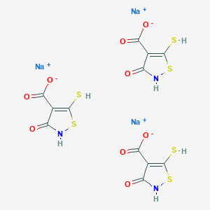 molecular formula C12H6N3Na3O9S6 B7909356 trisodium;3-oxo-5-sulfanyl-1,2-thiazole-4-carboxylate 