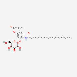 molecular formula C32H49NO9 B7909446 N-(4-Methyl-2-oxo-7-(((2S,3R,4S,5R,6R)-3,4,5-trihydroxy-6-(hydroxymethyl)tetrahydro-2H-pyran-2-yl)oxy)-2H-chromen-6-yl)palmitamide 