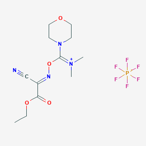 molecular formula C12H19F6N4O4P B7909486 [[(E)-(1-cyano-2-ethoxy-2-oxoethylidene)amino]oxy-morpholin-4-ylmethylidene]-dimethylazanium;hexafluorophosphate 