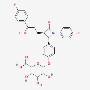 molecular formula C30H29F2NO9 B7909495 6-[4-[(2S,3R)-1-(4-fluorophenyl)-3-[(3S)-3-(4-fluorophenyl)-3-hydroxypropyl]-4-oxoazetidin-2-yl]phenoxy]-3,4,5-trihydroxyoxane-2-carboxylic acid 