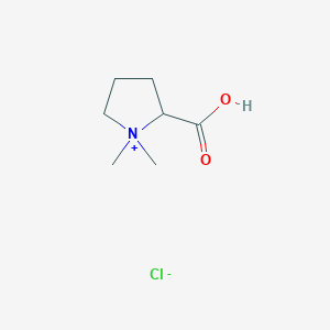 molecular formula C7H14ClNO2 B7909550 2-Carboxy-1,1-dimethylpyrrolidin-1-ium chloride 