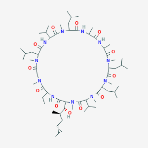 molecular formula C62H111N11O12 B7909567 cyclo[DL-Abu-Sar-DL-N(Me)Leu-DL-Val-DL-N(Me)Leu-DL-Ala-DL-Ala-DL-N(Me)Leu-DL-N(Me)Leu-DL-N(Me)Val-DL-N(Me)Bmt] 