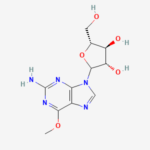 molecular formula C11H15N5O5 B7909582 (3S,4S,5R)-2-(2-amino-6-methoxypurin-9-yl)-5-(hydroxymethyl)oxolane-3,4-diol 
