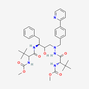 molecular formula C38H52N6O7 B7909584 methyl N-[(2S)-1-[2-[(3S)-2-hydroxy-3-[[2-(methoxycarbonylamino)-3,3-dimethylbutanoyl]amino]-4-phenylbutyl]-2-[(4-pyridin-2-ylphenyl)methyl]hydrazinyl]-3,3-dimethyl-1-oxobutan-2-yl]carbamate 