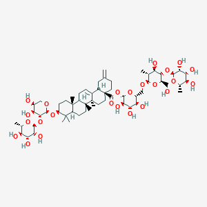 molecular formula C59H94O24 B7909599 30-Noroleana-12,20(29)-dien-28-oic acid, 3-[[2-O-(6-deoxy-alpha-L-mannopyranosyl)-alpha-L-arabinopyranosyl]oxy]-, O-6-deoxy-alpha-L-mannopyranosyl-(1-->4)-O-beta-D-glucopyranosyl-(1-->6)-beta-D-glucopyranosyl ester, (3beta)- 