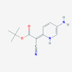 molecular formula C12H15N3O2 B7910070 Tert-butyl 2-[(2E)-5-amino-1H-pyridin-2-ylidene]-2-cyanoacetate 