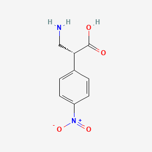 molecular formula C9H10N2O4 B7910788 Benzeneacetic acid, alpha-(aminomethyl)-4-nitro-, (alphaR)- CAS No. 1263286-01-6