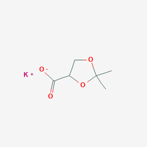 molecular formula C6H9KO4 B7910799 potassium;2,2-dimethyl-1,3-dioxolane-4-carboxylate 