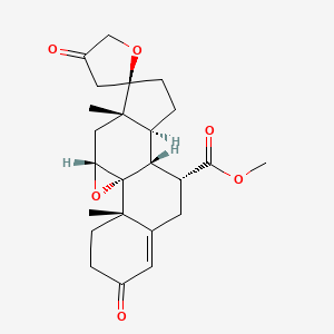molecular formula C24H30O6 B7910929 (2'R,4aS,4bR,5aR,6aS,9aS,9bR,10R)-methyl 4a,6a-dimethyl-2,4'-dioxo-3,4,4a,4',5a,5',6,6a,8,9,9a,9b,10,11-tetradecahydro-2H,3'H-spiro[cyclopenta[1,2]phenanthro[4,4a-b]oxirene-7,2'-furan]-10-carboxylate 