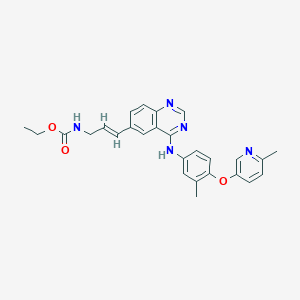 molecular formula C27H27N5O3 B7910932 (E)-Ethyl (3-(4-((3-methyl-4-((6-methylpyridin-3-yl)oxy)phenyl)amino)quinazolin-6-yl)allyl)carbamate 