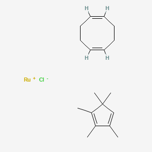 molecular formula C18H28ClRu B7910976 Chloro(1,5-cyclooctadiene)(pentamethyl-cyclopentadienyl)ruthenium 