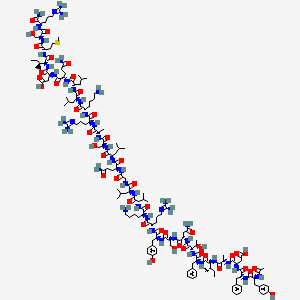 molecular formula C157H252N44O43S B7911022 (3S)-3-[[(2S)-2-[[(2S)-2-[[(2S)-2-[[(2S)-2-[[(2S)-2-[[(2S)-2-[[(2S)-2-[[(2S)-2-[[(2S)-2-[[2-[[(2S)-2-[[(2S)-2-[[(2S)-2-[[(2S)-2-[[(2S)-2-[[(2S)-2-[[(2S)-2-[[(2S,3R)-2-[[(2S)-2-[[(2S,3S)-2-[[(2S)-2-[[(2S)-2-[[(2R)-2-[[(2S)-2-acetamido-3-(4-hydroxyphenyl)propanoyl]amino]-3-phenylpropanoyl]amino]-3-carboxypropanoyl]amino]propanoyl]amino]-3-methylpentanoyl]amino]-3-phenylpropanoyl]amino]-3-hydroxybutanoyl]amino]-4-amino-4-oxobutanoyl]amino]-3-hydroxypropanoyl]amino]-3-(4-hydroxyphenyl)propanoyl]amino]-5-(diaminomethylideneamino)pentanoyl]amino]-6-aminohexanoyl]amino]-3-methylbutanoyl]amino]-4-methylpentanoyl]amino]acetyl]amino]-5-amino-5-oxopentanoyl]amino]-4-methylpentanoyl]amino]-3-hydroxypropanoyl]amino]propanoyl]amino]-5-(diaminomethylideneamino)pentanoyl]amino]-6-aminohexanoyl]amino]-4-methylpentanoyl]amino]-4-methylpentanoyl]amino]-5-amino-5-oxopentanoyl]amino]-4-[[(2S,3S)-1-[[(2S)-1-[[(2S)-1-[[(2S)-1-amino-5-(diaminomethylideneamino)-1-oxopentan-2-yl]amino]-3-hydroxy-1-oxopropan-2-yl]amino]-4-methylsulfanyl-1-oxobutan-2-yl]amino]-3-methyl-1-oxopentan-2-yl]amino]-4-oxobutanoic acid 