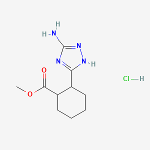 molecular formula C10H17ClN4O2 B7911112 Methyl 2-(3-amino-1H-1,2,4-triazol-5-yl)cyclohexane-1-carboxylate;hydrochloride 