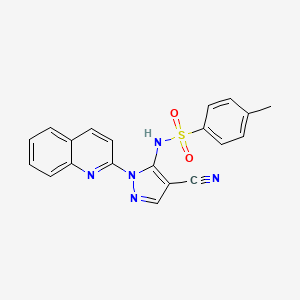 molecular formula C20H15N5O2S B7911137 N-(4-cyano-2-quinolin-2-ylpyrazol-3-yl)-4-methylbenzenesulfonamide 