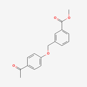 molecular formula C17H16O4 B7911215 Methyl 3-((4-acetylphenoxy)methyl)benzoate 