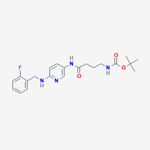 molecular formula C21H27FN4O3 B7911217 tert-butyl N-[4-[[6-[(2-fluorophenyl)methylamino]pyridin-3-yl]amino]-4-oxobutyl]carbamate 