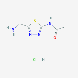 molecular formula C5H9ClN4OS B7911307 N-[5-(aminomethyl)-1,3,4-thiadiazol-2-yl]acetamide hydrochloride 