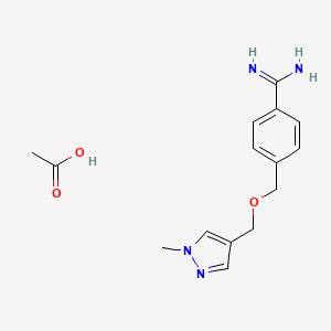 molecular formula C15H20N4O3 B7911313 Acetic acid;4-[(1-methylpyrazol-4-yl)methoxymethyl]benzenecarboximidamide 