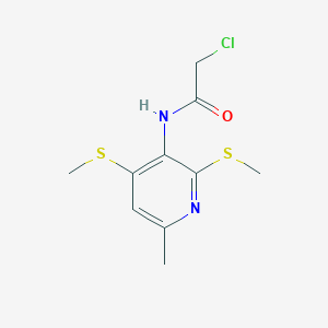 molecular formula C10H13ClN2OS2 B7911421 N-[2,4-bis(methylthio)-6-methyl-pyridin-3-yl]-2-chloroacetamide 
