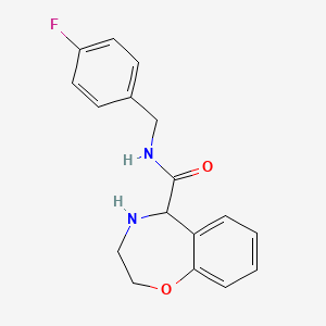 molecular formula C17H17FN2O2 B7911459 N-(4-fluorobenzyl)-2,3,4,5-tetrahydro-1,4-benzoxazepine-5-carboxamide 