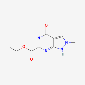 molecular formula C9H10N4O3 B7911568 ethyl 2-methyl-4-oxo-1H-pyrazolo[3,4-d]pyrimidine-6-carboxylate 