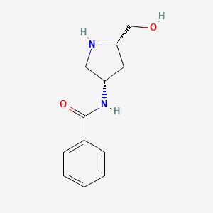molecular formula C12H16N2O2 B7911653 N-[(3S,5S)-5-(hydroxymethyl)tetrahydro-1H-pyrrol-3-yl]benzamide 