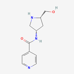 molecular formula C11H15N3O2 B7911664 N-[(3S,5S)-5-(hydroxymethyl)tetrahydro-1H-pyrrol-3-yl]isonicotinamide 