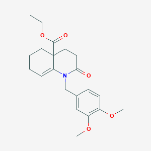 molecular formula C21H27NO5 B7911706 ethyl 1-(3,4-dimethoxybenzyl)-2-oxo-1,3,4,5,6,7-hexahydro-4a(2H)-quinolinecarboxylate 
