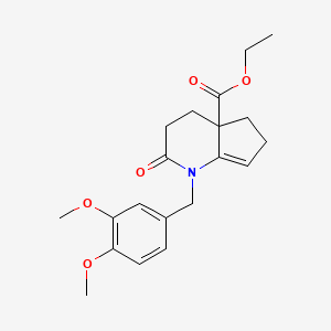 molecular formula C20H25NO5 B7911710 ethyl 1-(3,4-dimethoxybenzyl)-2-oxo-1,2,3,4,5,6-hexahydro-4aH-cyclopenta[b]pyridine-4a-carboxylate 