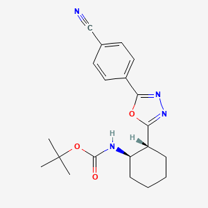 molecular formula C20H24N4O3 B7911756 tert-butyl N-[(1R,2R)-2-[5-(4-cyanophenyl)-1,3,4-oxadiazol-2-yl]cyclohexyl]carbamate 