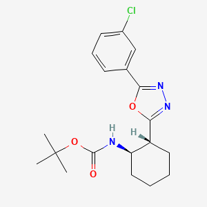 molecular formula C19H24ClN3O3 B7911758 tert-butyl N-[(1R,2R)-2-[5-(3-chlorophenyl)-1,3,4-oxadiazol-2-yl]cyclohexyl]carbamate 