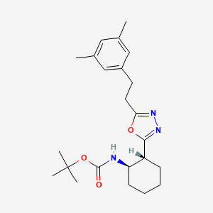 molecular formula C23H33N3O3 B7911780 tert-butyl N-[(1R,2R)-2-[5-[2-(3,5-dimethylphenyl)ethyl]-1,3,4-oxadiazol-2-yl]cyclohexyl]carbamate 