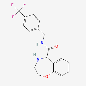 molecular formula C18H17F3N2O2 B7912142 N-[4-(trifluoromethyl)benzyl]-2,3,4,5-tetrahydro-1,4-benzoxazepine-5-carboxamide 