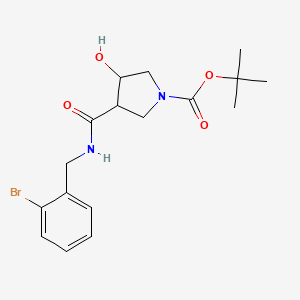 molecular formula C17H23BrN2O4 B7912163 Tert-butyl 3-[(2-bromobenzyl)carbamoyl]-4-hydroxypyrrolidine-1-carboxylate 