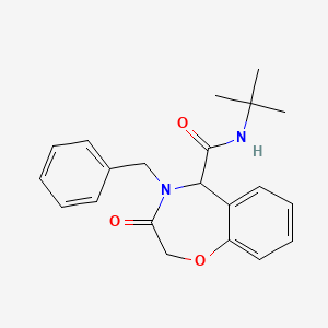 molecular formula C21H24N2O3 B7912175 4-Benzyl-N-(tert-butyl)-3-oxo-2,3,4,5-tetrahydrobenzo[f][1,4]oxazepine-5-carboxamide 