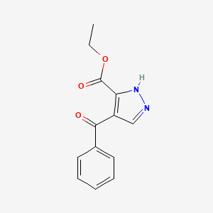 molecular formula C13H12N2O3 B7912279 ethyl 4-benzoyl-1H-pyrazole-5-carboxylate 