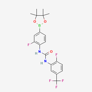molecular formula C20H20BF5N2O3 B7912307 1-[2-Fluoro-4-(4,4,5,5-tetramethyl-1,3,2-dioxaborolan-2-yl)phenyl]-3-[2-fluoro-5-(trifluoromethyl)phenyl]urea 